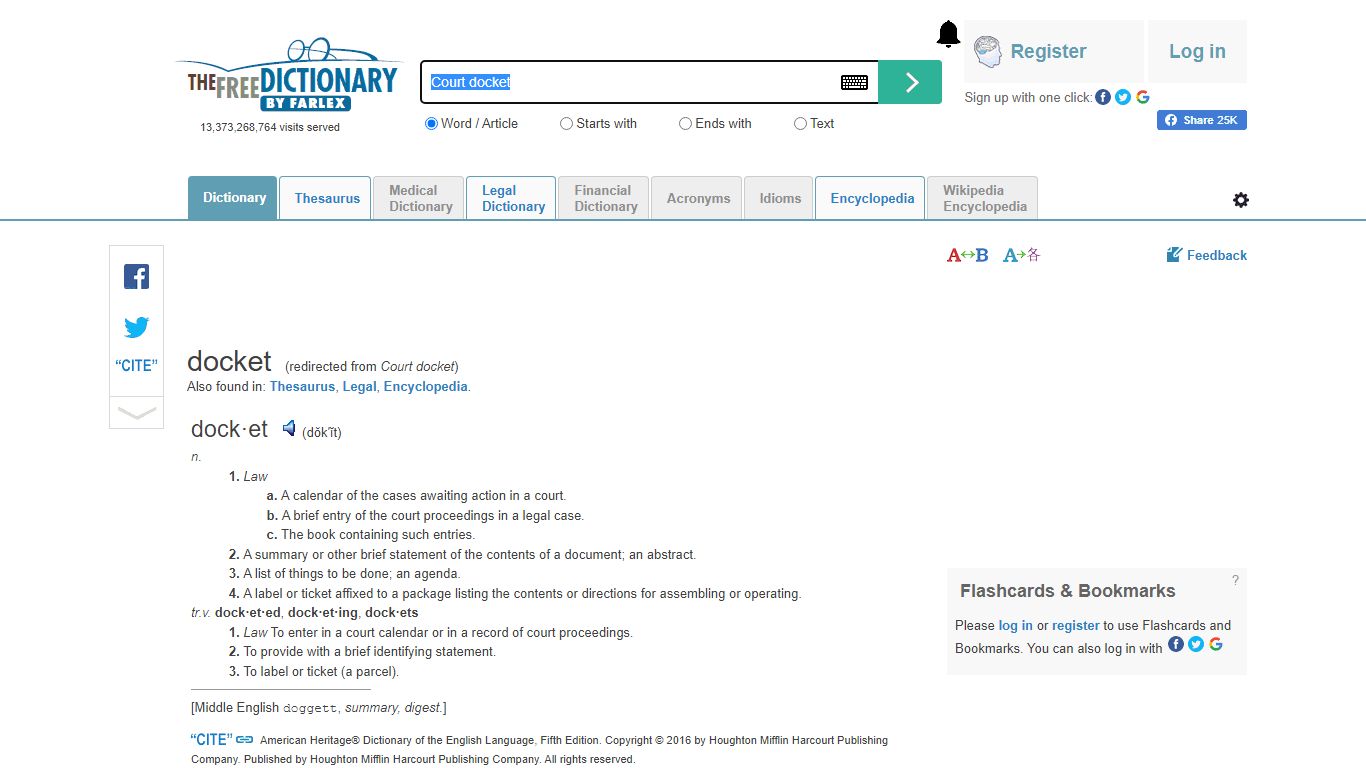 Court docket - definition of Court docket by The Free Dictionary